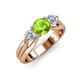 3 - Alyssa 1.54 ctw (6.50 mm) Round Peridot and Lab Grown Diamond Three Stone Engagement Ring 