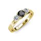 2 - Alyssa 1.15 ctw (5.50 mm) Round Black Diamond and Lab Grown Diamond Three Stone Engagement Ring 
