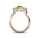 4 - Alyssa 1.54 ctw (6.50 mm) Round Peridot and Lab Grown Diamond Three Stone Engagement Ring 