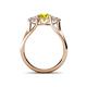 4 - Alyssa 1.24 ctw (6.00 mm) Round Yellow Diamond and Lab Grown Diamond Three Stone Engagement Ring 