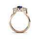 4 - Alyssa 1.59 ctw (6.00 mm) Round Blue Sapphire and Lab Grown Diamond Three Stone Engagement Ring 
