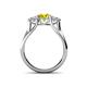 4 - Alyssa 1.24 ctw (6.00 mm) Round Yellow Diamond and Lab Grown Diamond Three Stone Engagement Ring 