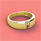 3 - Ethan 0.18 ctw (3.00 mm) Round Natural Diamond and Pink Tourmaline 2 Stone Men Wedding Ring 