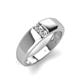 4 - Ethan 0.20 ctw (3.00 mm) Round Natural Diamond and Lab Grown Diamond 2 Stone Men Wedding Ring 