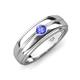 3 - Mateo 0.16 ct (3.50 mm) Round Tanzanite Bezel Set Solitaire Men Wedding Ring 