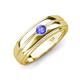 3 - Mateo 0.16 ct (3.50 mm) Round Tanzanite Bezel Set Solitaire Men Wedding Ring 