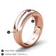 4 - Mateo 0.15 ct (3.50 mm) Round Pink Tourmaline Bezel Set Solitaire Men Wedding Ring 