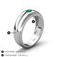 4 - Mateo 0.17 ct (3.50 mm) Round Emerald Bezel Set Solitaire Men Wedding Ring 