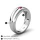 4 - Mateo 0.15 ct (3.50 mm) Round Pink Tourmaline Bezel Set Solitaire Men Wedding Ring 