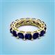 2 - Luna 7.04 ctw (4.00 mm) Cushion Shape Lab Created Blue Sapphire U Prong Eternity Band 