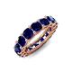 3 - Luna 7.04 ctw (4.00 mm) Cushion Shape Lab Created Blue Sapphire U Prong Eternity Band 