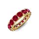 3 - Luna 7.04 ctw (4.00 mm) Cushion Shape Lab Created Ruby U Prong Eternity Band 