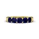 1 - Wendy 2.20 ctw (4.00 mm) Cushion Shape Created Blue Sapphire Side Gallery 5 Stone Wedding Band 