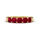 1 - Wendy 2.20 ctw (4.00 mm) Cushion Shape Created Ruby Side Gallery 5 Stone Wedding Band 