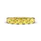1 - Wendy 1.70 ctw (4.00 mm) Cushion Shape Created Yellow Sapphire Side Gallery 5 Stone Wedding Band 
