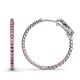 1 - Melissa 3.00 ctw (2.30 mm) Inside Outside Round Pink Tourmaline Eternity Hoop Earrings 