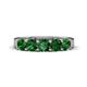 1 - Wendy 1.50 ctw (4.00 mm) Cushion Shape Created Emerald Side Gallery 5 Stone Wedding Band 