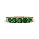 1 - Wendy 1.50 ctw (4.00 mm) Cushion Shape Created Emerald Side Gallery 5 Stone Wedding Band 