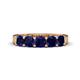1 - Wendy 2.20 ctw (4.00 mm) Cushion Shape Created Blue Sapphire Side Gallery 5 Stone Wedding Band 