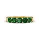 1 - Wendy 1.50 ctw (4.00 mm) Cushion Shape Created Emerald Side Gallery 5 Stone Wedding Band 