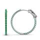 1 - Melissa 1.80 ctw (2.30 mm) Inside Outside Round Emerald Eternity Hoop Earrings 