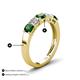 4 - Wendy 1.64 ctw (4.00 mm) Cushion Shape Lab Created Emerald and Lab Grown Diamond Side Gallery 5 Stone Wedding Band 