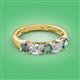 2 - Wendy 2.06 ctw (4.00 mm) Cushion Shape Lab Created Alexandrite and Lab Grown Diamond Side Gallery 5 Stone Wedding Band 