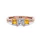 1 - Michele 1.52 ctw (5.50 mm) 3 Stone Princess Cut Lab Grown Diamond and Citrine Twisted Vine Engagement Ring 