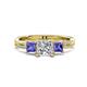 1 - Michele 1.56 ctw (5.50 mm) 3 Stone Princess Cut Lab Grown Diamond and Tanzanite Twisted Vine Engagement Ring 