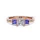 1 - Michele 1.56 ctw (5.50 mm) 3 Stone Princess Cut Lab Grown Diamond and Tanzanite Twisted Vine Engagement Ring 