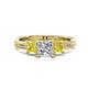 1 - Michele 1.60 ctw (5.50 mm) 3 Stone Princess Cut Lab Grown Diamond and Yellow Diamond Twisted Vine Engagement Ring 