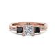 1 - Michele 1.80 ctw (5.50 mm) 3 Stone Princess Cut Natural Diamond and Black Diamond Twisted Vine Engagement Ring 