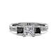 1 - Michele 1.80 ctw (5.50 mm) 3 Stone Princess Cut Natural Diamond and Black Diamond Twisted Vine Engagement Ring 