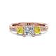 1 - Michele 1.60 ctw (5.50 mm) 3 Stone Princess Cut Natural Diamond and Yellow Diamond Twisted Vine Engagement Ring 