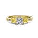 1 - Michele 1.52 ctw (5.50 mm) 3 Stone Princess Cut Natural Diamond and Yellow Sapphire Twisted Vine Engagement Ring 