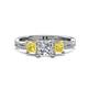 1 - Michele 1.52 ctw (5.50 mm) 3 Stone Princess Cut Natural Diamond and Yellow Sapphire Twisted Vine Engagement Ring 