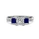 1 - Michele 2.14 ctw (6.50 mm) GIA Certified 3 Stone Princess Cut Natural Diamond (SI/G) and Blue Sapphire Twisted Vine Engagement Ring 