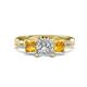 1 - Michele 2.14 ctw (6.50 mm) GIA Certified 3 Stone Princess Cut Natural Diamond (SI/G) and Citrine Twisted Vine Engagement Ring 