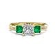 1 - Michele 2.14 ctw (6.50 mm) GIA Certified 3 Stone Princess Cut Natural Diamond (SI/G) and Emerald Twisted Vine Engagement Ring 