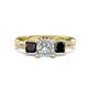 1 - Michele 2.50 ctw (6.50 mm) GIA Certified 3 Stone Princess Cut Natural Diamond (SI/G) and Black Diamond Twisted Vine Engagement Ring 