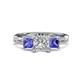 1 - Michele 2.20 ctw (6.50 mm) GIA Certified 3 Stone Princess Cut Natural Diamond (SI/G) and Tanzanite Twisted Vine Engagement Ring 