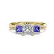 1 - Michele 2.20 ctw (6.50 mm) GIA Certified 3 Stone Princess Cut Natural Diamond (SI/G) and Tanzanite Twisted Vine Engagement Ring 