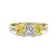 1 - Michele 2.36 ctw (6.50 mm) GIA Certified 3 Stone Princess Cut Natural Diamond (SI/G) and Yellow Diamond Twisted Vine Engagement Ring 