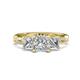 1 - Michele 2.36 ctw (6.50 mm) GIA Certified 3 Stone Princess Cut Natural Diamond (SI/G) and Lab Grown Diamond Twisted Vine Engagement Ring 