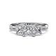 1 - Michele 2.36 ctw (6.50 mm) GIA Certified 3 Stone Princess Cut Natural Diamond (SI/G) and Lab Grown Diamond Twisted Vine Engagement Ring 