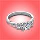 3 - Michele 1.60 ctw (5.50 mm) 3 Stone Princess Cut Natural Diamond and Lab Grown Diamond Twisted Vine Engagement Ring 