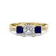 1 - Michele 2.36 ctw (6.50 mm) IGI Certified 3 Stone Princess Cut Lab Grown Diamond (VS1/F) and Blue Sapphire Twisted Vine Engagement Ring 