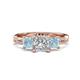 1 - Michele 2.36 ctw (6.50 mm) IGI Certified 3 Stone Princess Cut Lab Grown Diamond (VS1/F) and Aquamarine Twisted Vine Engagement Ring 