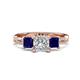 1 - Michele 2.36 ctw (6.50 mm) IGI Certified 3 Stone Princess Cut Lab Grown Diamond (VS1/F) and Blue Sapphire Twisted Vine Engagement Ring 
