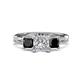 1 - Michele 2.72 ctw (6.50 mm) IGI Certified 3 Stone Princess Cut Lab Grown Diamond (VS1/F) and Black Diamond Twisted Vine Engagement Ring 